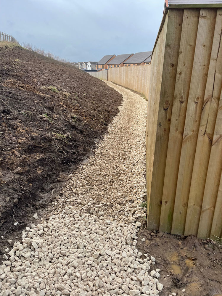 Land Drain & Completion Of Steep Banking